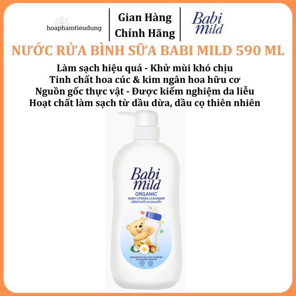  Nước Rửa Bình Sữa Cho Bé Babi Mild Utensil Cleaner 590 ml 