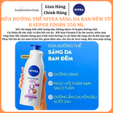 Sữa Dưỡng Thể NIVEA Sáng Da Ban Đêm từ 8 Super Foods 350 ml 