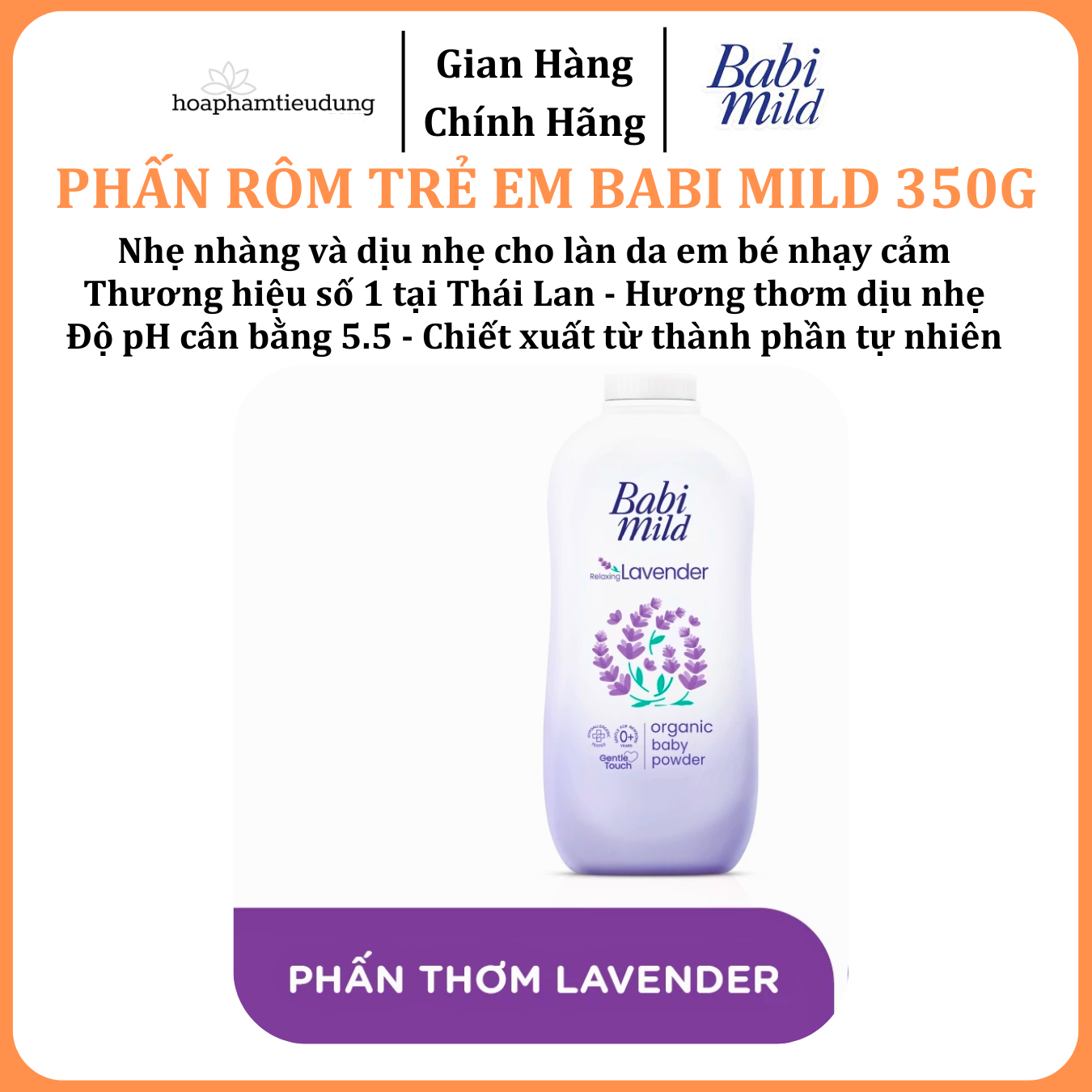  Phấn Rôm Trẻ Em Babi Mild 350g 