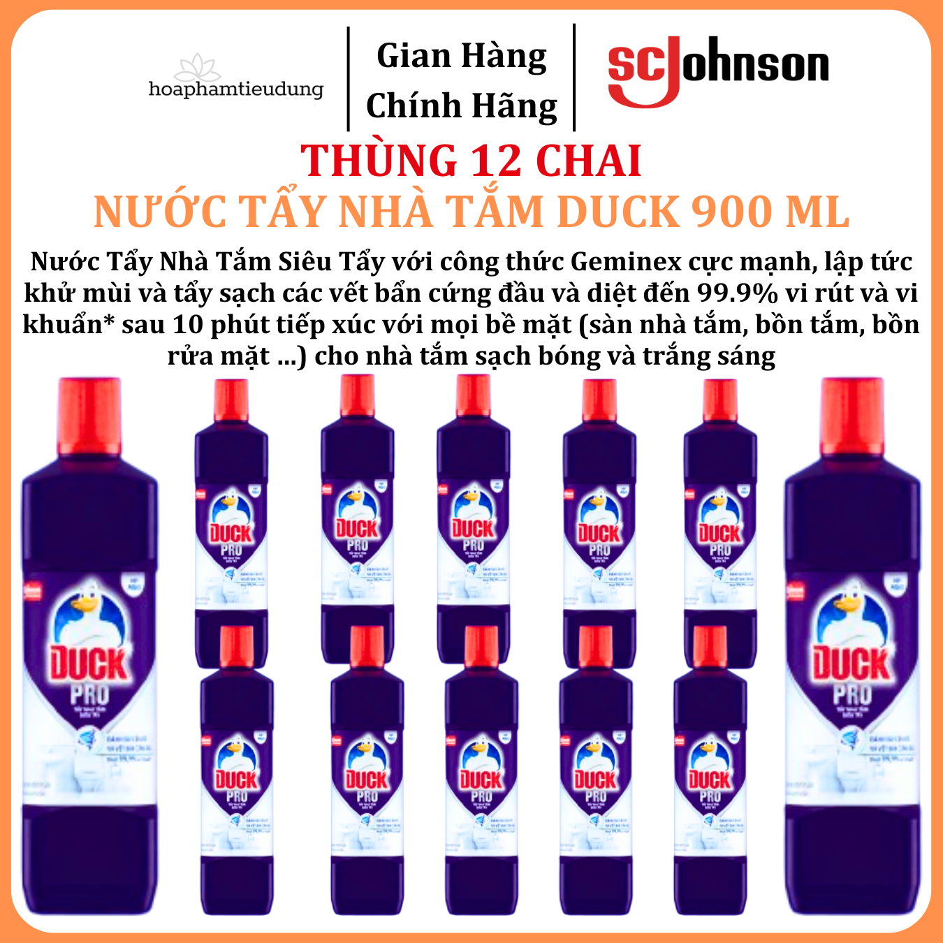  Nước Tẩy Nhà Tắm Diệt Khuẩn Tẩy Sạch Vết Bẩn DUCK 900ml 