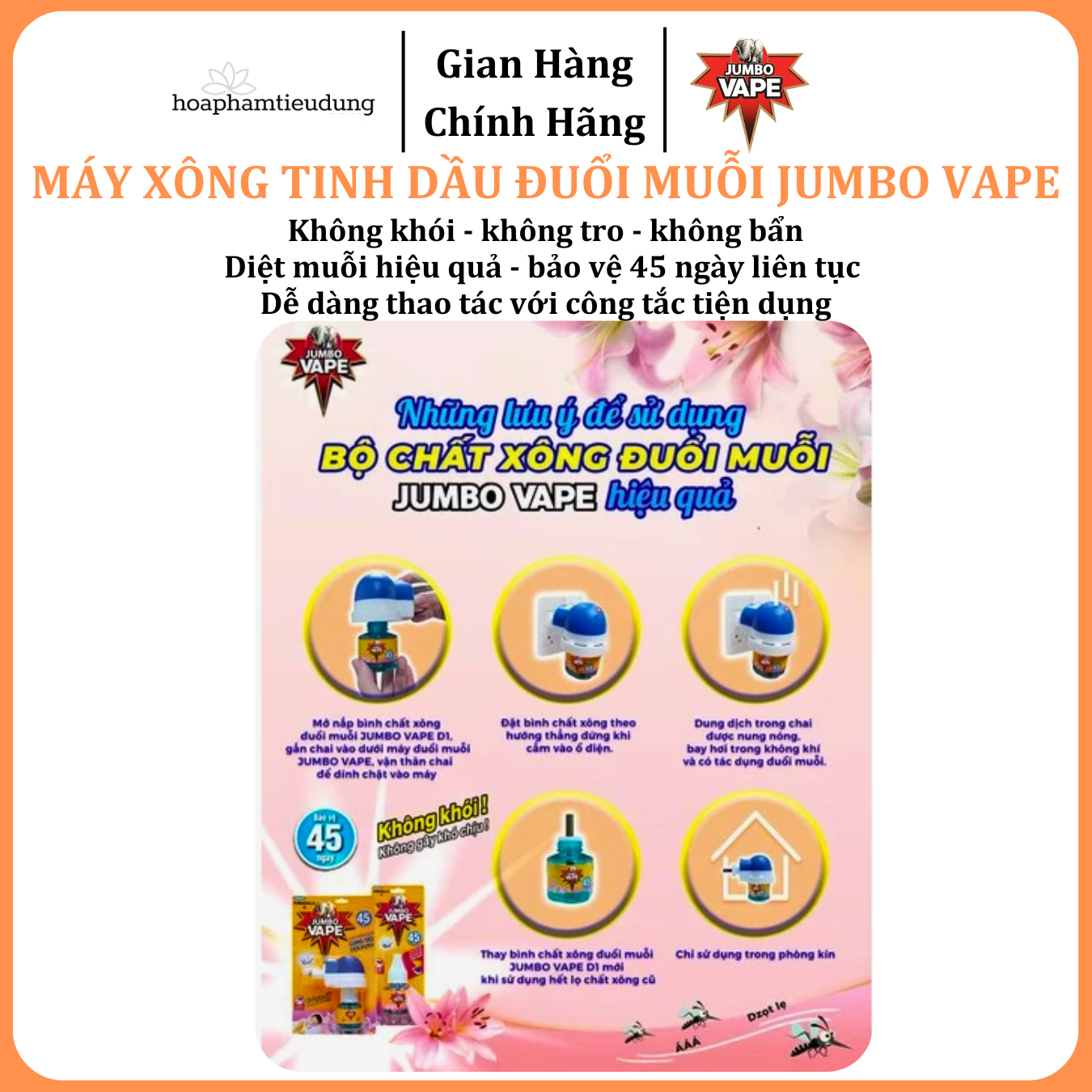  Máy xông tinh dầu đuổi muỗi - Lọ tinh dầu đuổi muỗi của Công ty Jumbo Nhật Bản 