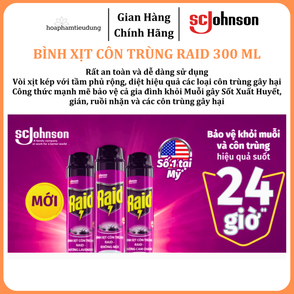  Bình Xịt Côn Trùng RAID 300 ml 