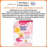  Nước Giặt Xả Dịu Nhẹ Cho Bé 2in1 Babi Mild 2400ml/ túi 
