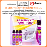  Bình Xịt Côn Trùng Bảo Vệ Dài Lâu RAID 520 ml 