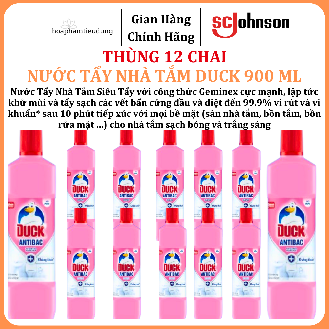  Nước Tẩy Nhà Tắm Diệt Khuẩn Tẩy Sạch Vết Bẩn DUCK 900ml 