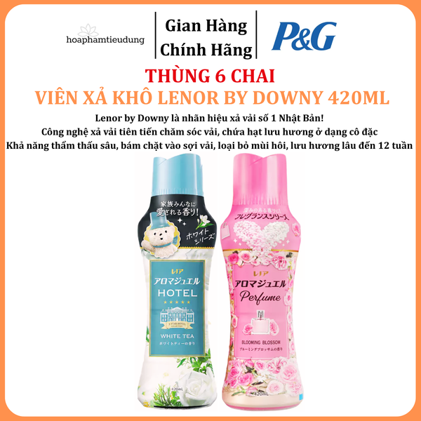  Viên Xả Khô LENOR by Downy Hương Trà Trắng/ Hoa Tươi 166g/ 420ml Xả vải thơm cực lâu, Xả vải khô 