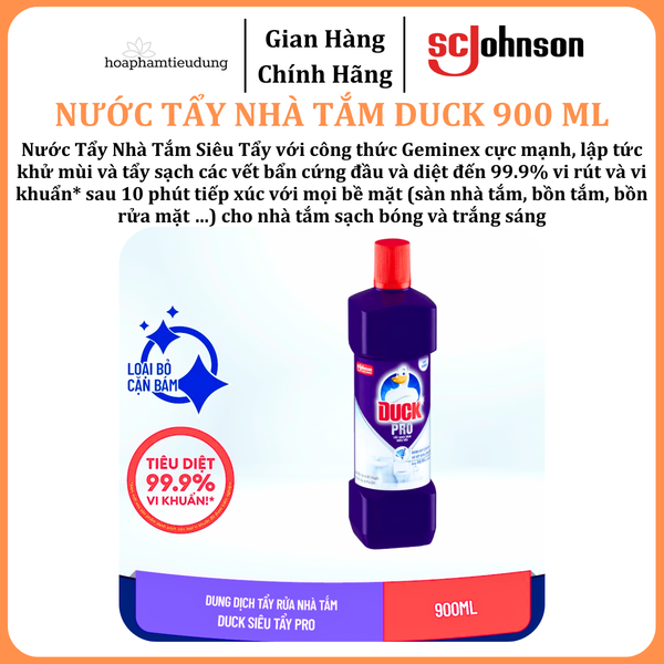  Nước Tẩy Nhà Tắm Diệt Khuẩn Tẩy Sạch Vết Bẩn DUCK 900ml 