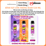  Bình Xịt Côn Trùng Bảo Vệ Dài Lâu RAID 520 ml 