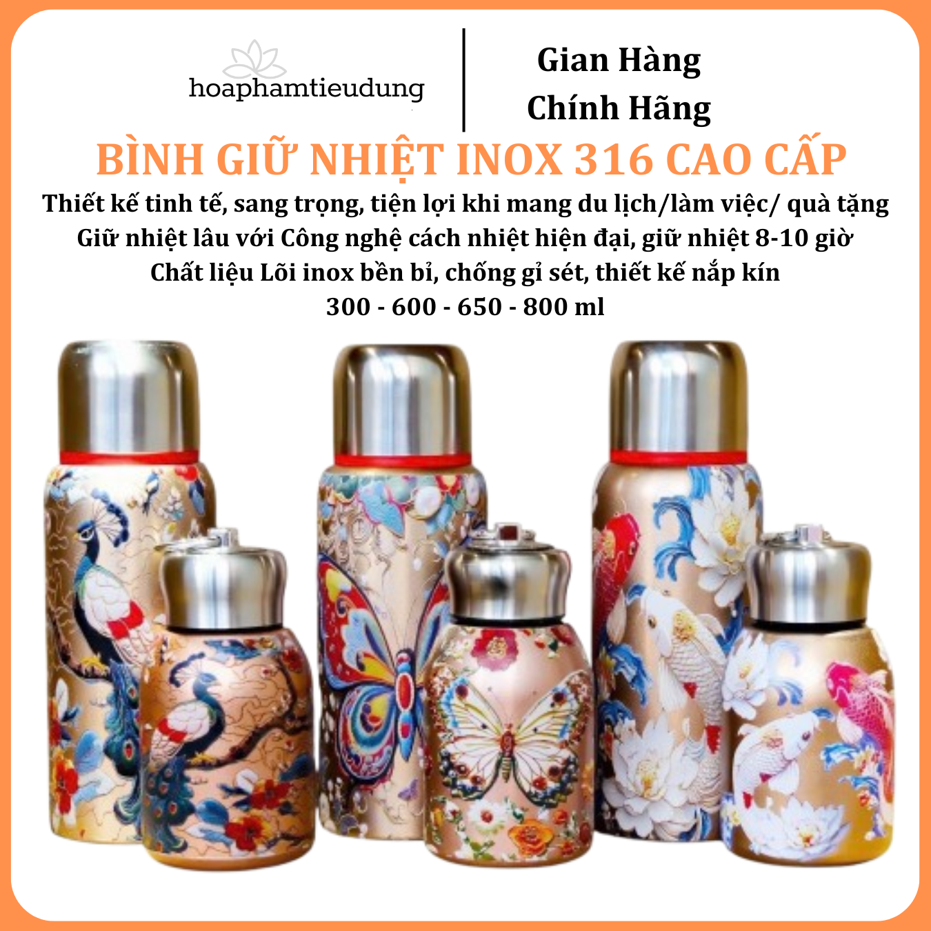 Bộ sưu tập Bình/Ly giữ nhiệt Inox 316 tinh tế, thời trang, tiện lợi thích hợp làm quà tặng/ mang theo đi làm, đi học/ du lịch 