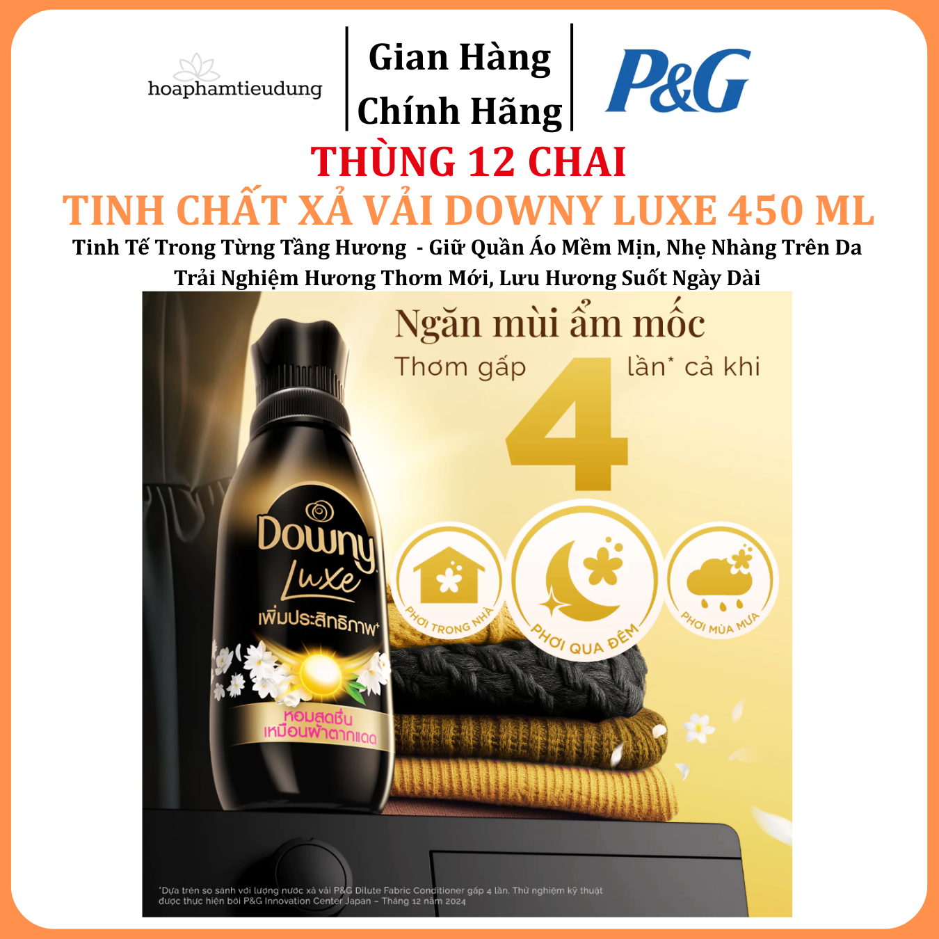 Tinh Chất Xả Vải DOWNY LUXE Tinh Chất Mặt Trời Thơm Như Được Phơi Dưới Nắng - Chai 450ml & Túi 1L 