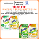  Nước rửa chén Sunlight Bio-care với thành phần từ 100% tự nhiên Túi 3.3 kg 