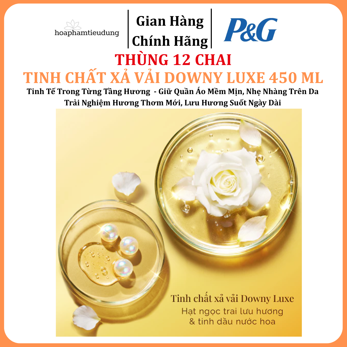  Tinh Chất Xả Vải DOWNY LUXE Tinh Chất Mặt Trời Thơm Như Được Phơi Dưới Nắng - Chai 450ml & Túi 1L 