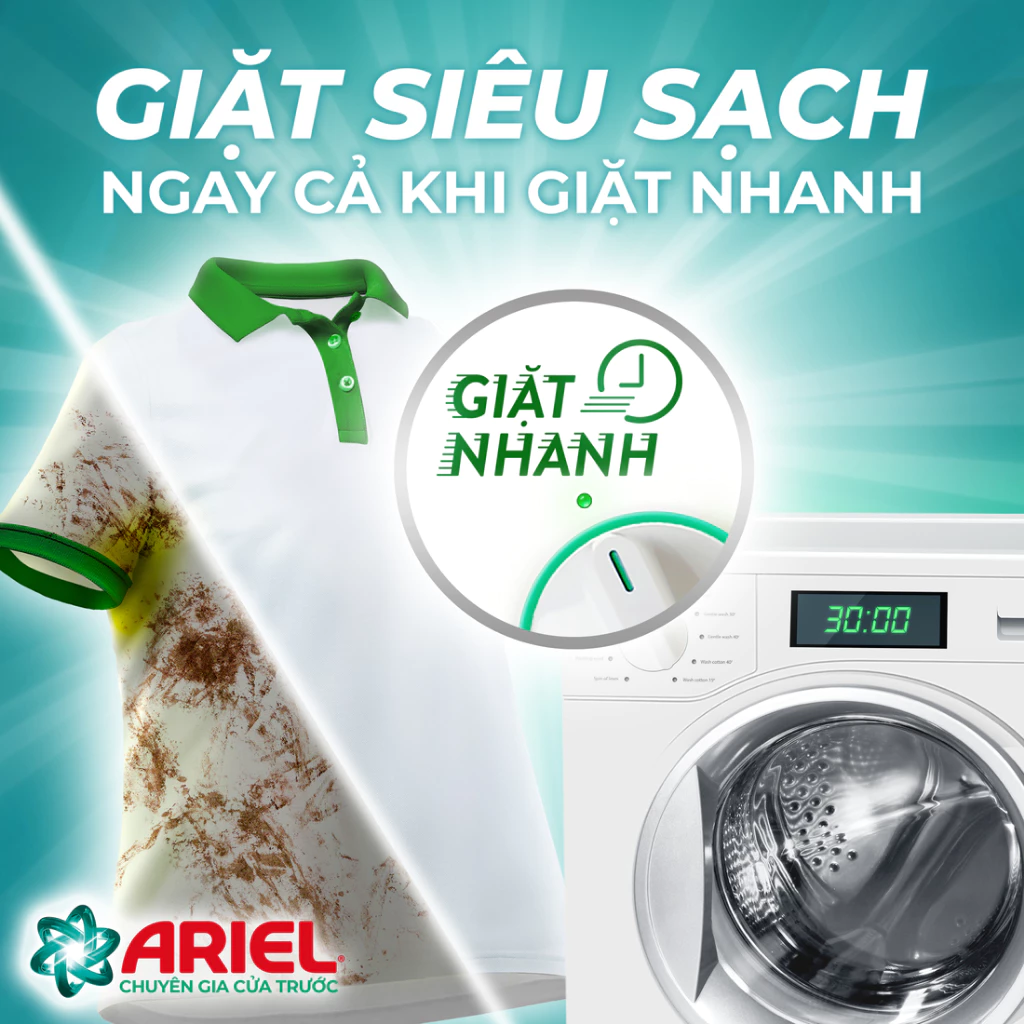  Nước Giặt ARIEL Chuyên Gia Cửa Trước Ngăn Lem Màu Hương Nắng Sớm/ Sen & Nhài/ Đam Mê Túi 3.05 - 3.2 KG 