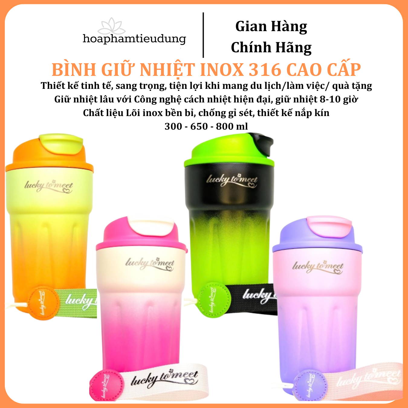  Bộ sưu tập Bình/Ly giữ nhiệt Inox 316 tinh tế, thời trang, tiện lợi thích hợp làm quà tặng/ mang theo đi làm, đi học/ du lịch 
