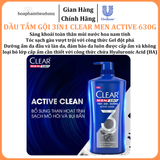  Dầu Tắm - Gội - Dưỡng Mát Lạnh 3 trong 1 cho nam Clear Men Active 630g 