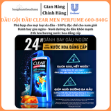  Dầu Gội Đầu cho nam Clear Men đánh bay gàu, ngứa và vi khuẩn mát lạnh cực đỉnh suốt ngày dài 600-900g 