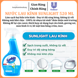  Nước lau kính Sunlight Siêu nhanh Phiên bản nâng cấp từ Cif Sạch trong suốt, không tỳ vết Chai 520ml 
