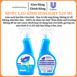  Nước lau kính Sunlight Siêu nhanh Phiên bản nâng cấp từ Cif Sạch trong suốt, không tỳ vết Chai 520ml 