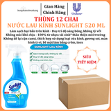  Nước lau kính Sunlight Siêu nhanh Phiên bản nâng cấp từ Cif Sạch trong suốt, không tỳ vết Chai 520ml 