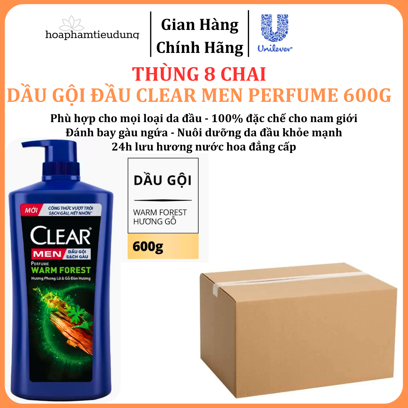 Dầu Gội Đầu cho nam Clear Men đánh bay gàu, ngứa và vi khuẩn mát lạnh cực đỉnh suốt ngày dài 600-900g 