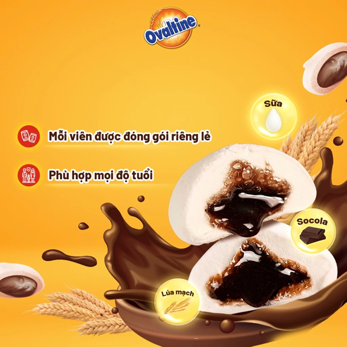  Kẹo dẻo Marshmallow Ovaltine nhân Sô-cô-la (Túi 500gr) 