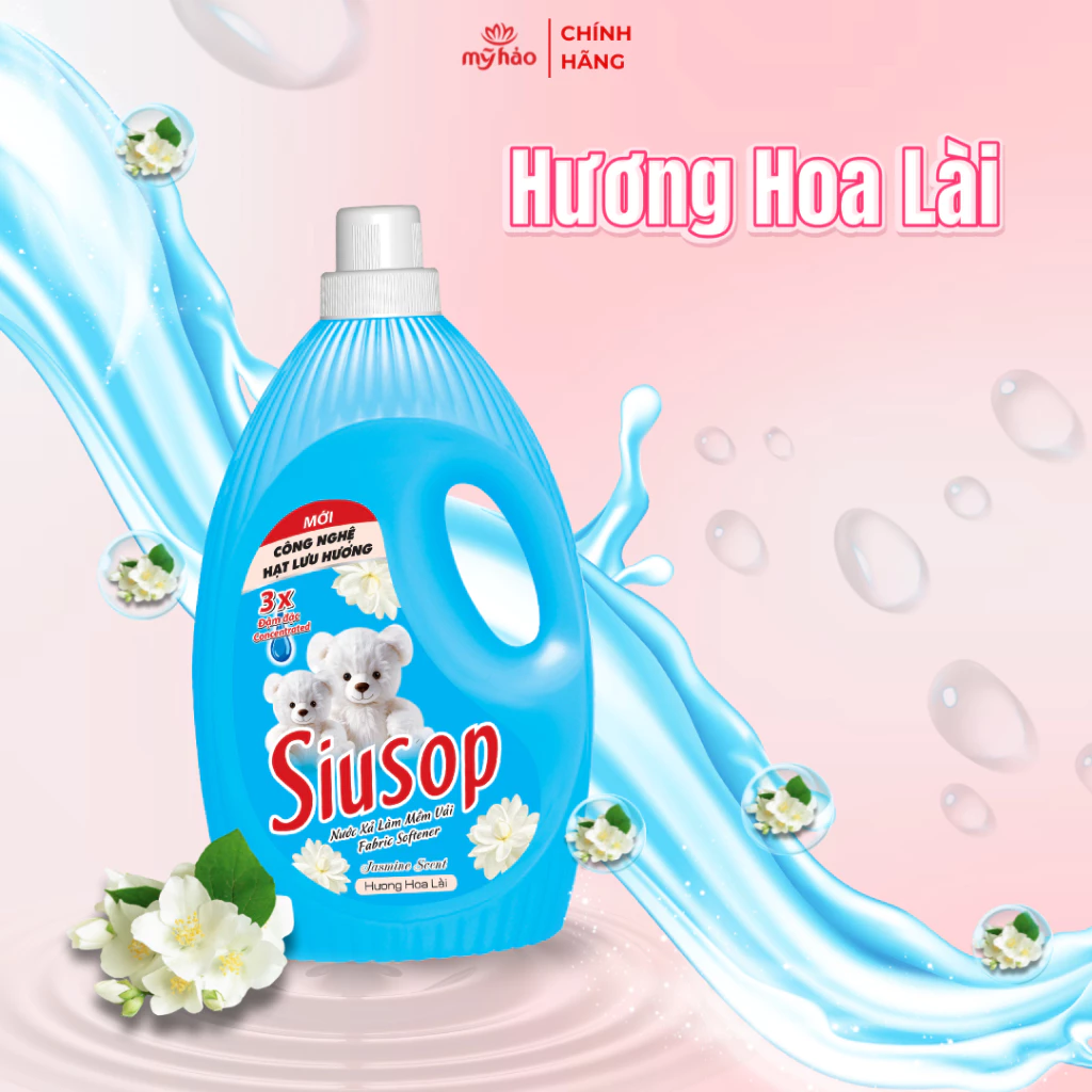  Nước Xả Vải Đậm Đặc 3X Siusop Lưu Hương Suốt Ngày Dài Bình 1.8 - 3.5 KG 