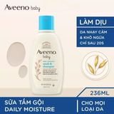  Bộ Dự Sinh Aveeno Baby - Sữa Tắm Yến Mạch 236ml x2, Kem Dưỡng Ẩm Tức Thì 100g 