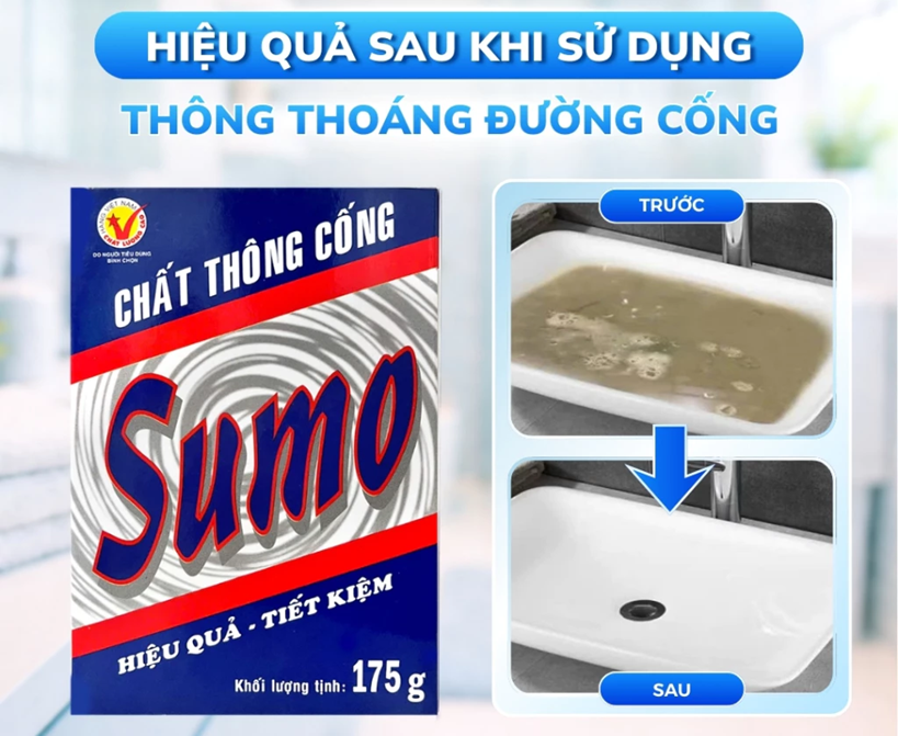  BỘT THÔNG CỐNG SUMO 175G – Thông Sạch Cặn Bã, Tóc, Rác Thải, Khử Mùi Hôi Tức Thì 