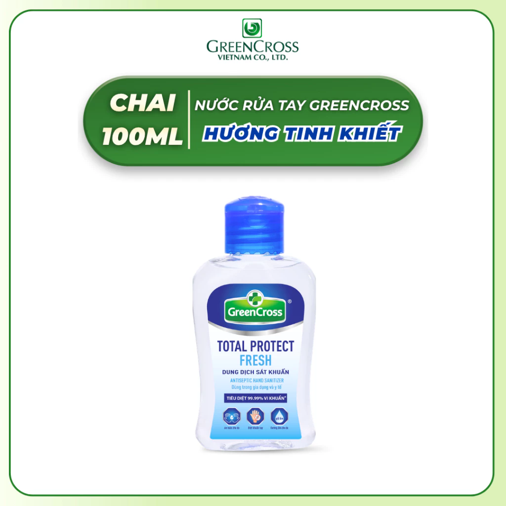  Nước Rửa Tay Khô Green Cross 100ml Chính Hãng – Diệt Khuẩn 99,9%, Sạch Nhanh 
