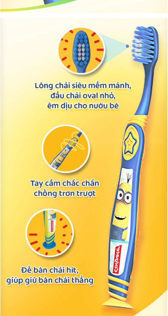  Bộ 2 bàn chải Colgate Minion Twin cho bé từ 5-9 tuổi 
