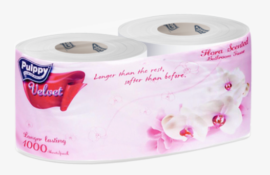  Giấy Lụa Cuộn Pulppy Velvet (Hương Hoa Thiên Nhiên) 6 Cuộn 