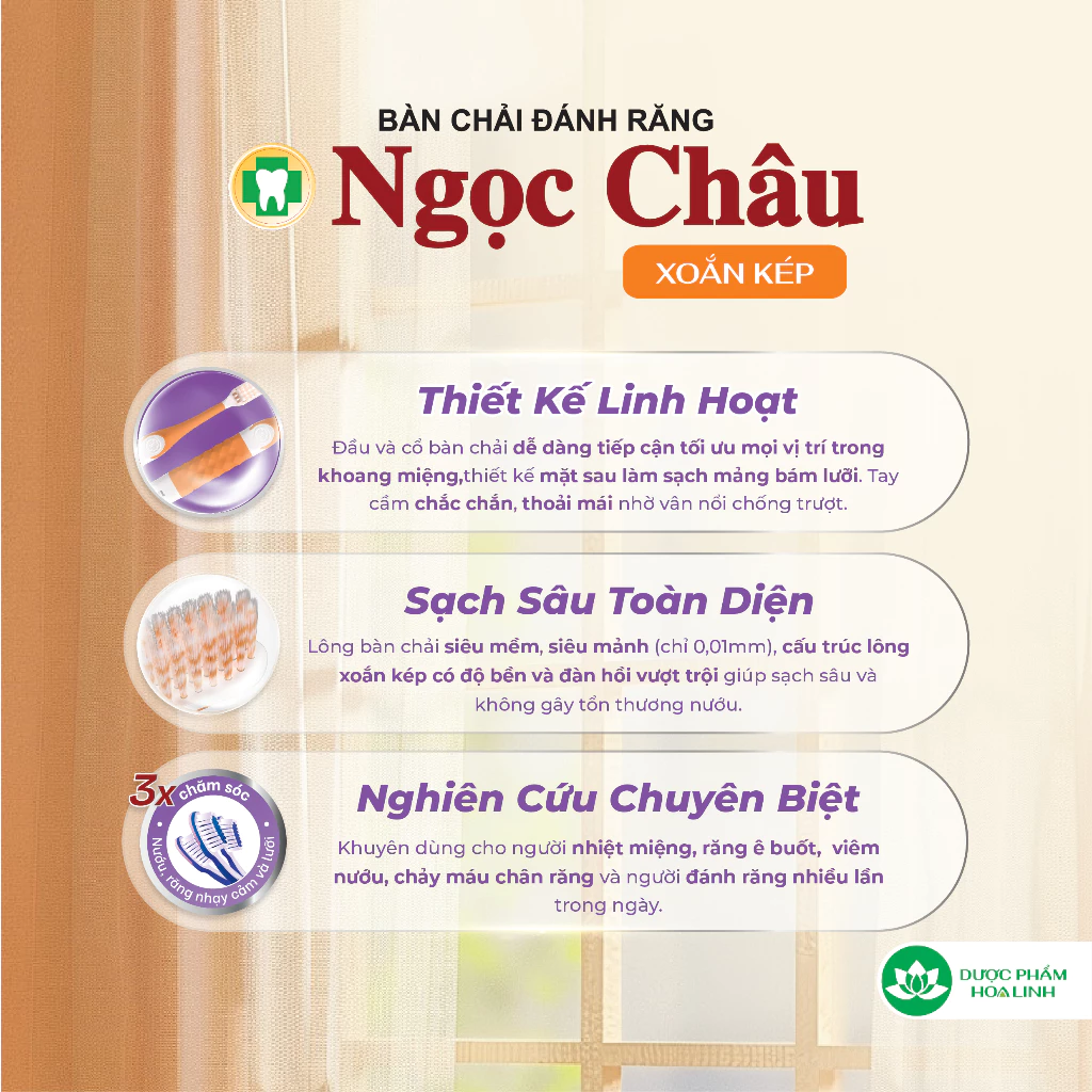  Bàn chải đánh răng Ngọc Châu Xoắn Kép 