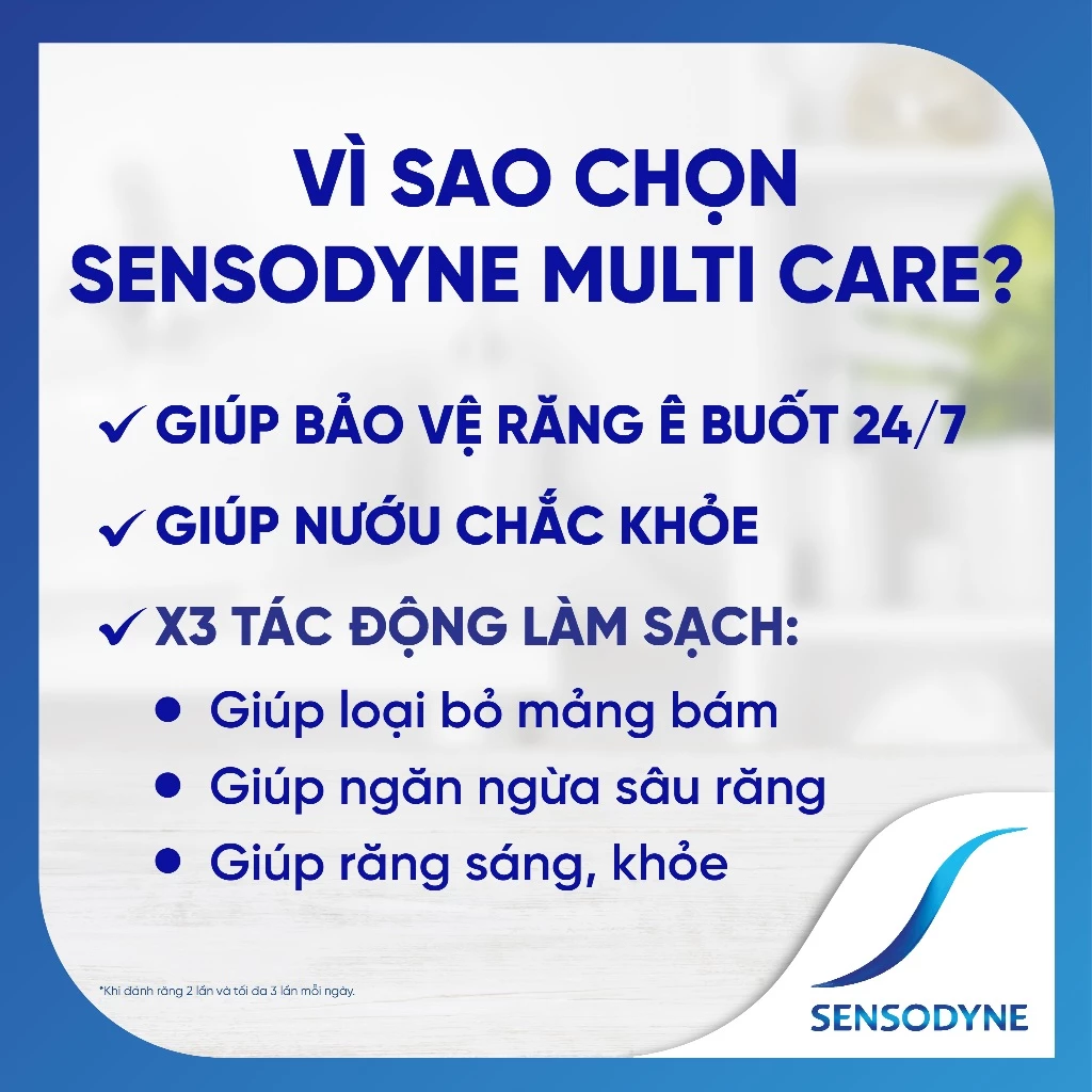  Kem đánh răng SENSODYNE Multi Care 100g giúp giảm ê buốt hiệu quả và giúp nướu chắc khỏe 