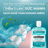  Nước súc miệng không cay giúp hơi thở thơm mát Listerine Cool Mint Zero Alcohol 250ml 