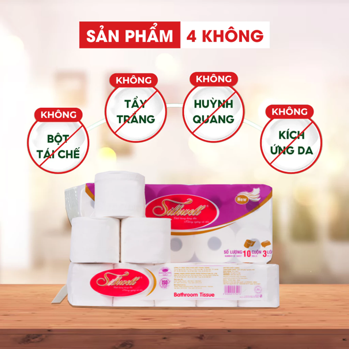  Giấy vệ sinh Silkwell tím 1kg mềm mịn, không chất tẩy trắng 