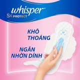  Băng Vệ Sinh WHISPER 5X Bảo Vệ Mặt Bông Siêu Mỏng Cho Ngày Thường Và Ngày Nhiều Khô Thoáng 