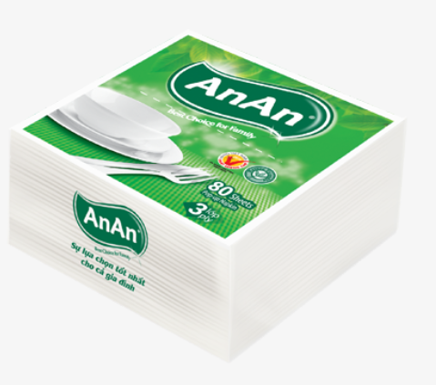  Khăn Ăn AnAn Pop-Up 3 Lớp   80 tờ 