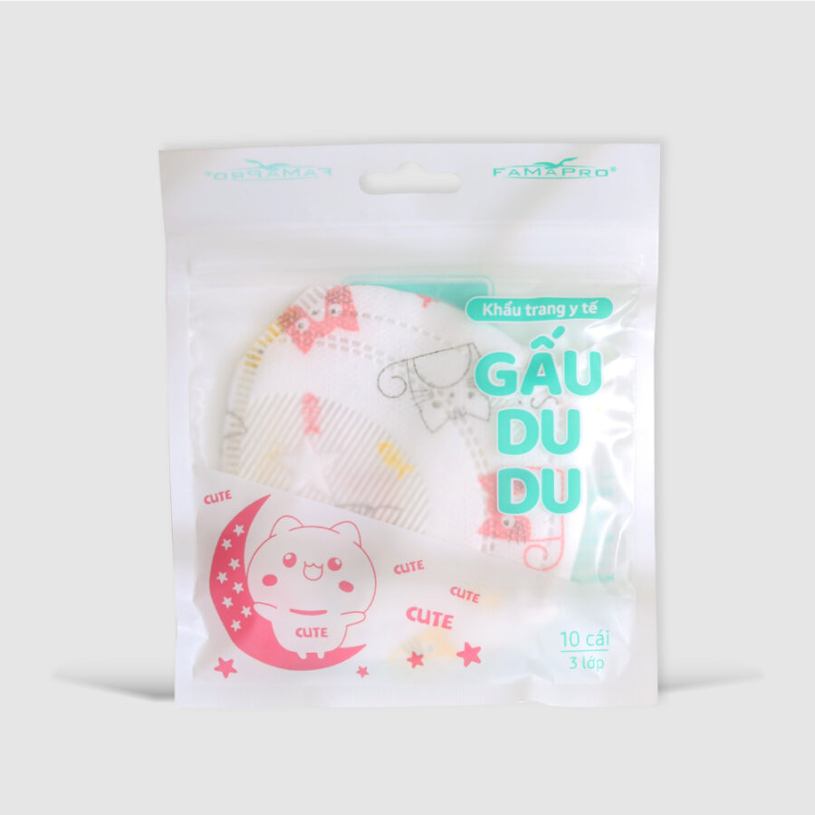  Khẩu trang Gấu Dudu Kids Famapro 3 lớp 