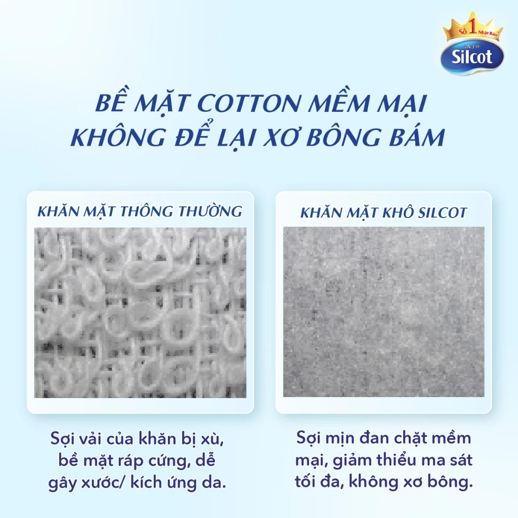  Khăn khô lau mặt Silcot 40 miếng 