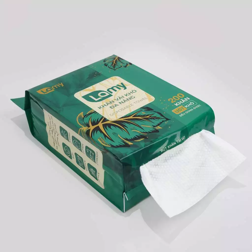  Khăn vải rút khô đa năng Lamy túi 200 tờ không mùi 