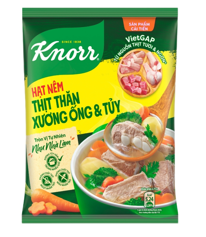  Hạt nêm Knorr thịt thăn, xương ống, tủy gói 170 g 