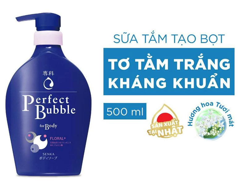  Sữa tắm dưỡng ẩm hương hoa tươi mát Senka Perfect Bubble for Body Floral Plus n 500 ml 
