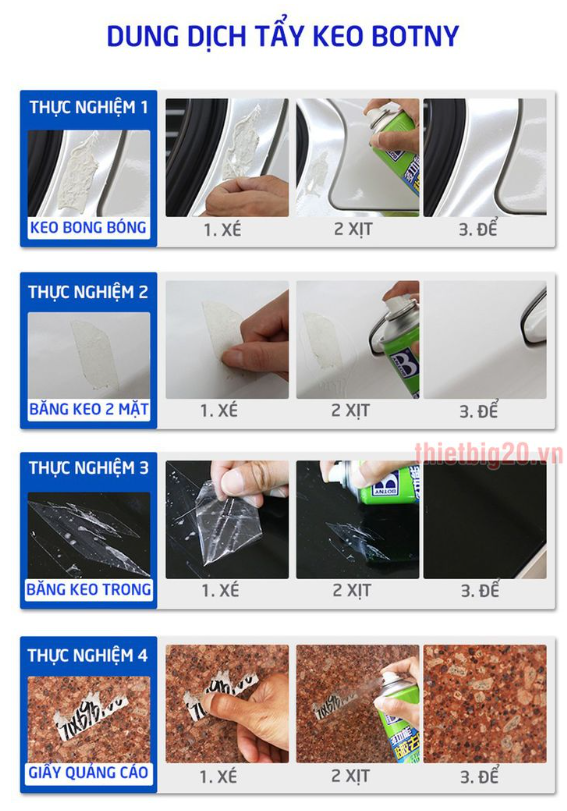  Xịt tẩy băng dính nhựa đường BOTNY 450ml 