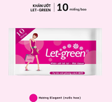  Khăn Ướt Bỏ Túi LET-GREEN 10 Miếng Vải Rayon Mềm Mại, Không Nhờn Da 