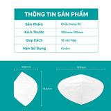  Khẩu Trang Niva 95 Hộp 10 Chiếc Ngăn Giọt Bắn, Lọc Vi Khuẩn, Không Gây Kích Ứng Da 