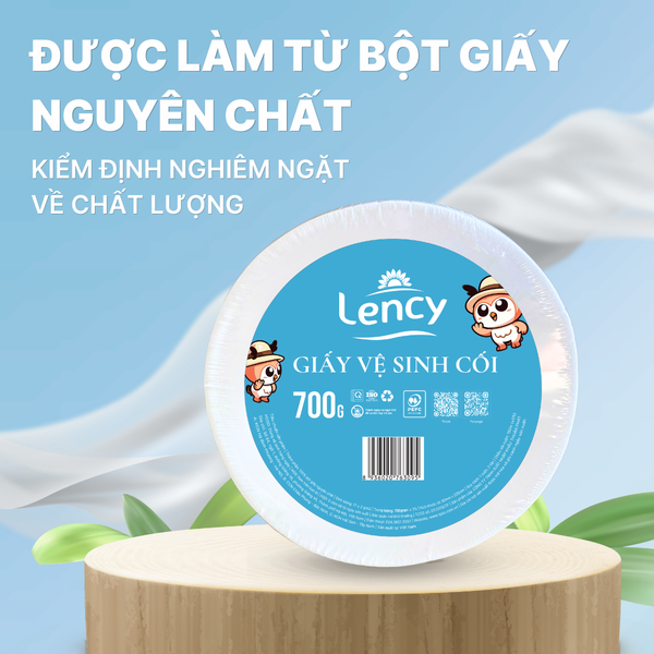  Giấy Vệ Sinh Cuộn Lớn Elène - Lency 700 Gram - 2 Lớp Có Lõi 