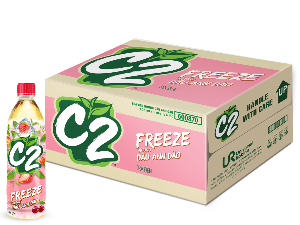  Trà đen C2 Free Dâu anh đào 455ml 