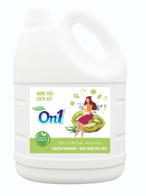  Nước Rửa Chén Bát On1 Thiên Nhiên Tinh Chất Kiwi - Aloe Vera 400-750g/ 1.4-3.2-3.5kg 