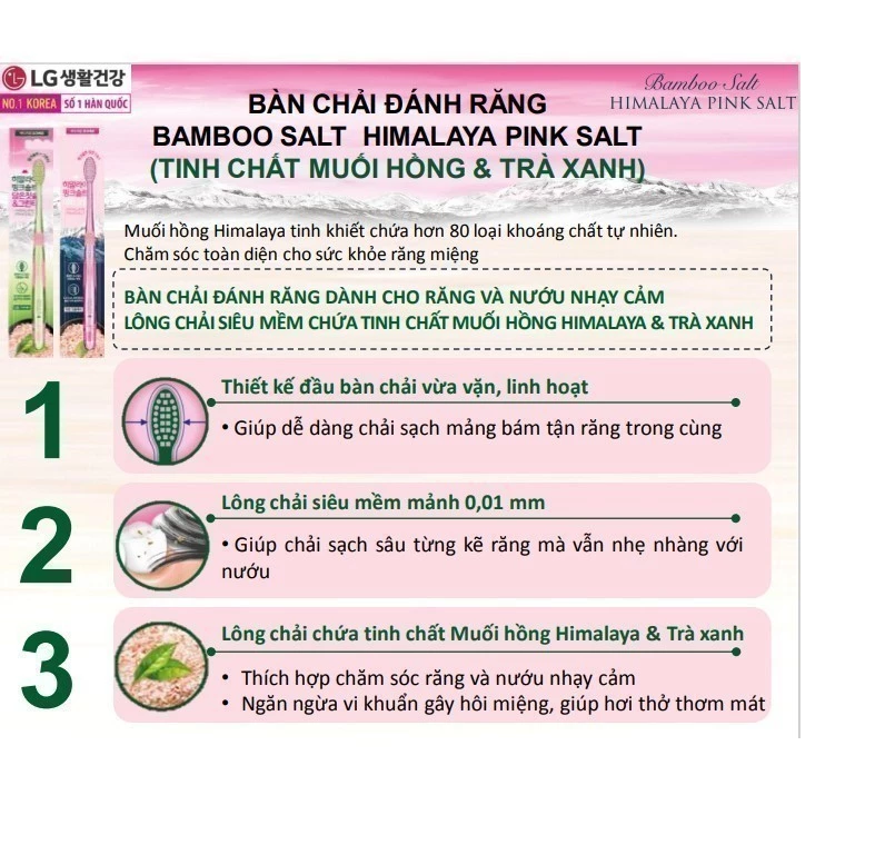  Bàn Chải Đánh Răng Bamboo salt Lông Siêu Mềm Êm Nướu, Sạch Răng 