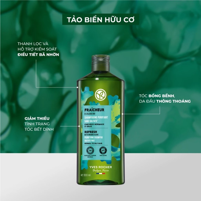  Dầu gội thiên nhiên Không Sulfate Không Silicone Yves Rocher Shampoo 300ml 